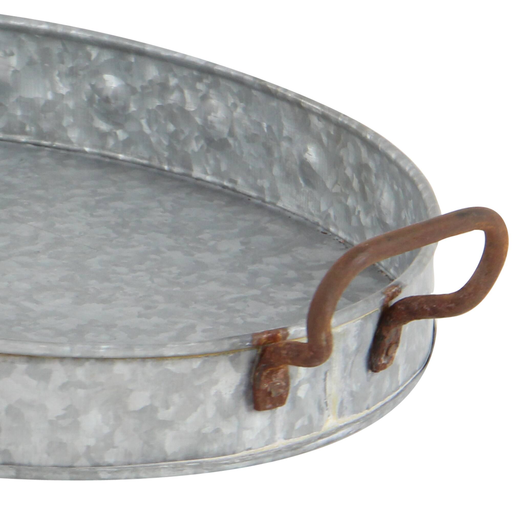 Grey Metal Farmhouse Tray Set
